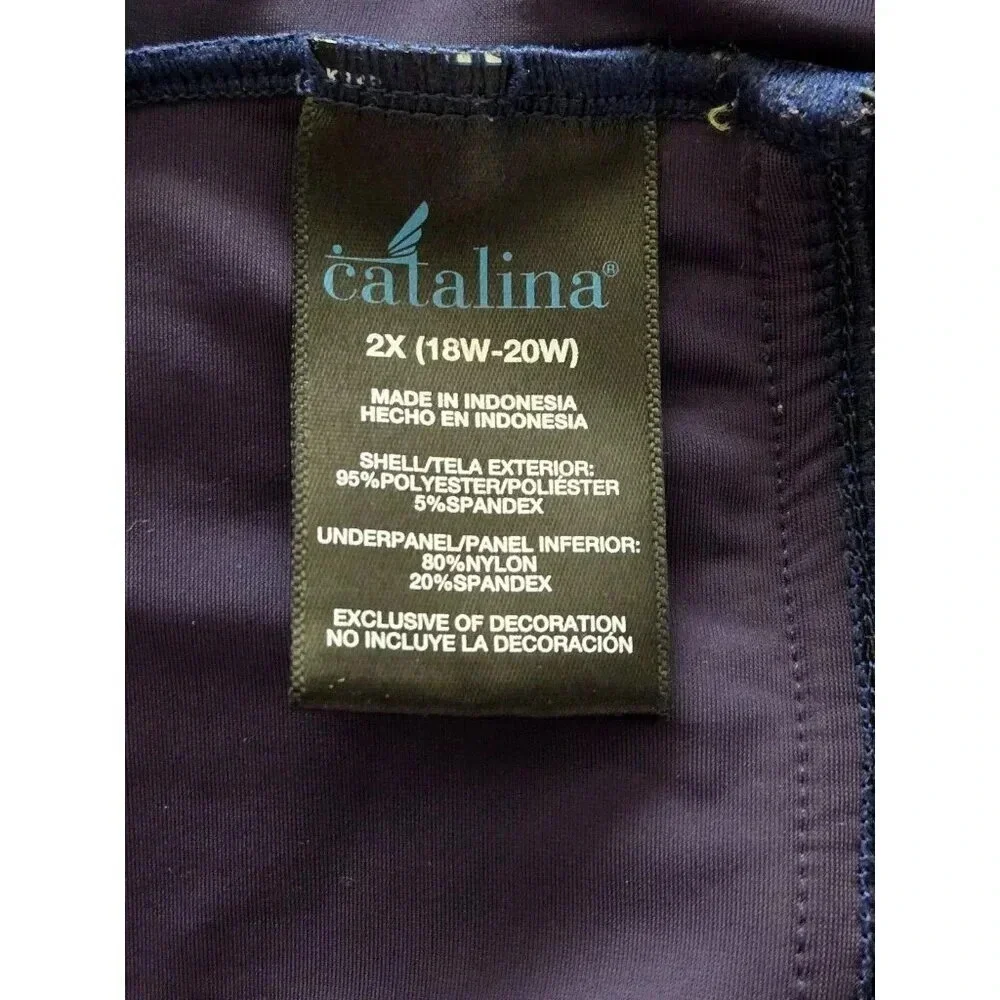 Catalina multicolor One Piece Swim Dress Halter Neck size 2X